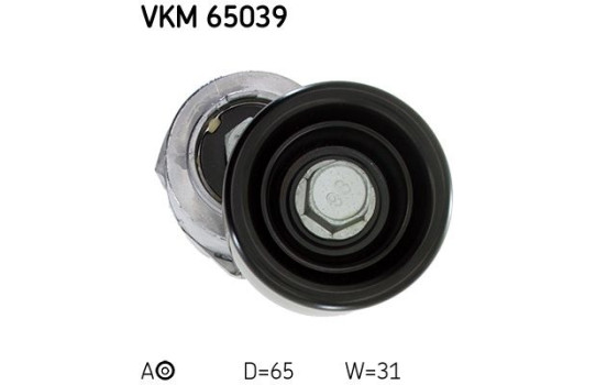 Tensioner Pulley, v-ribbed belt VKM 65039 SKF, Image 2