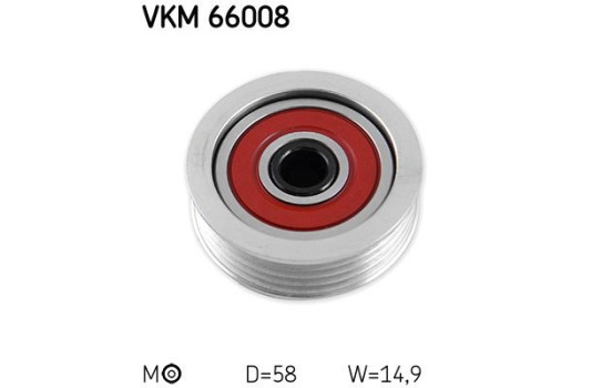 Tensioner Pulley, v-ribbed belt VKM 66008 SKF