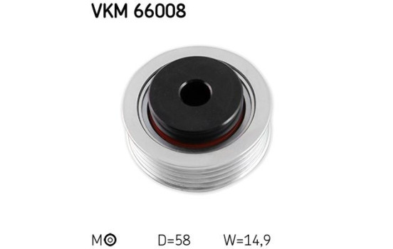 Tensioner Pulley, v-ribbed belt VKM 66008 SKF, Image 2