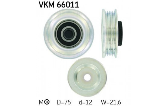 Tensioner Pulley, v-ribbed belt VKM 66011 SKF