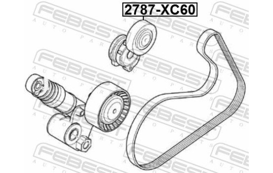 Tensioner Pulley, v-ribbed belt, Image 3