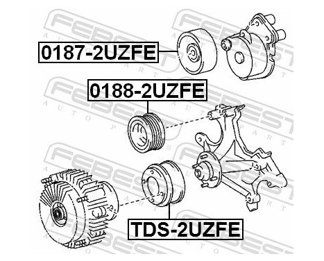 Tensioner Pulley, v-ribbed belt, Image 3
