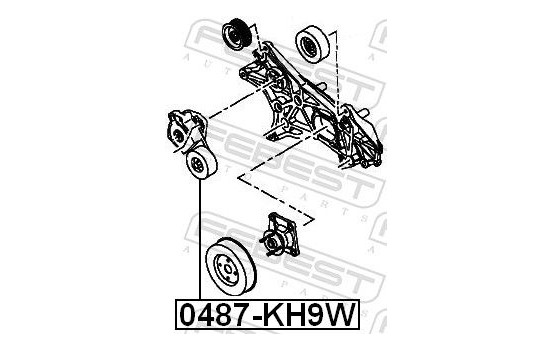 Tensioner Pulley, v-ribbed belt, Image 3