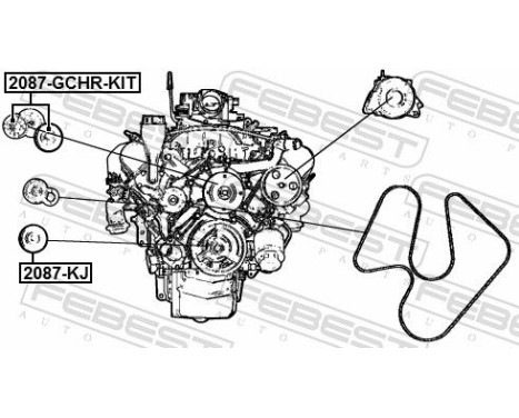 Tensioner Pulley, v-ribbed belt, Image 3