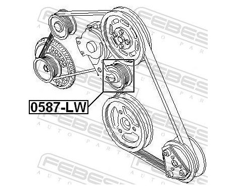 Tensioner Pulley, v-ribbed belt, Image 2