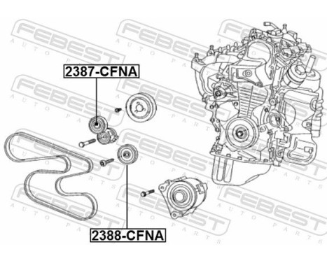 Tensioner Pulley, V-ribbed belt, Image 2