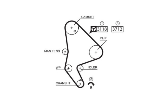 Timing belt 5558XS Gates