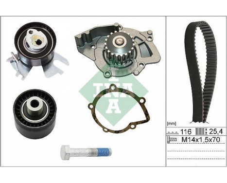 Water Pump & Timing Belt Set 530044930 Ina, Image 2