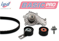 Water pump + timing belt set IPD BASIC-PRO K62075 Hepu