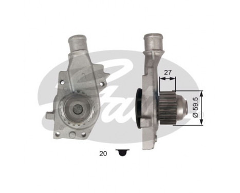 Water Pump & Timing Belt Set PowerGrip® KP15225XS-1 Gates