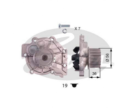 Water Pump & Timing Belt Set PowerGrip® KP15580XS Gates, Image 4