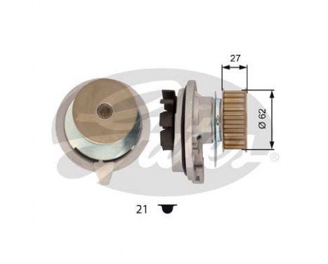 Water Pump & Timing Belt Set PowerGrip® KP25047 Gates, Image 2