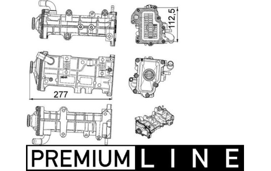 Cooler, exhaust gas recirculation BEHR *** PREMIUM LINE ***