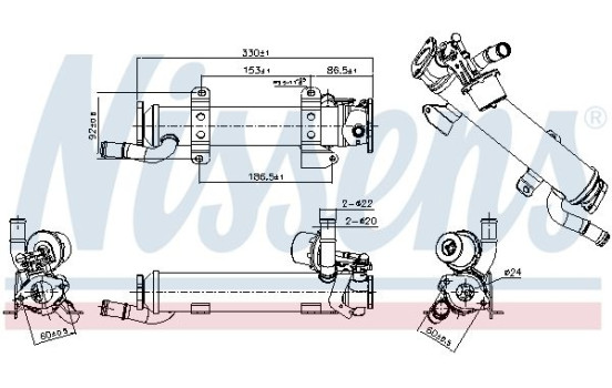 Cooler, exhaust recirculation