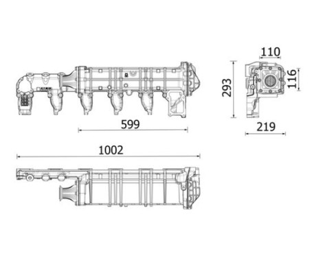Cooler, exhaust recirculation