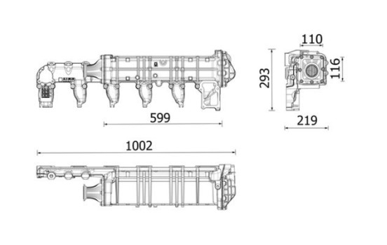 Cooler, exhaust recirculation