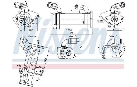 Cooler, exhaust recirculation