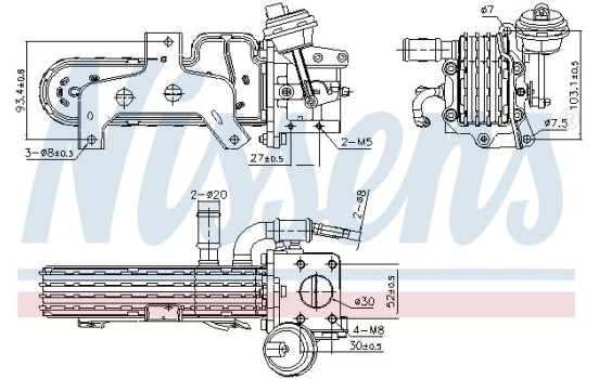 Cooler, exhaust recirculation