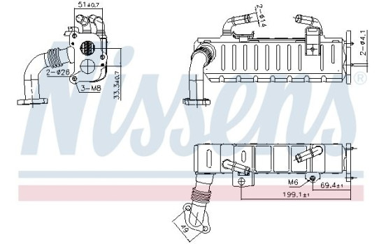 Cooler, exhaust recirculation