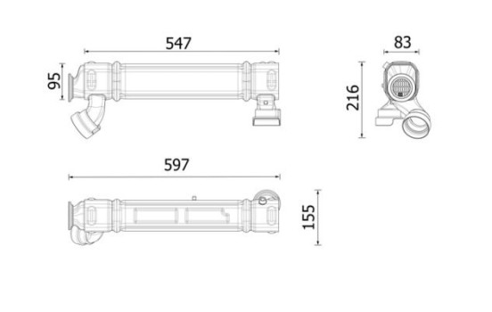 Cooler, exhaust recirculation