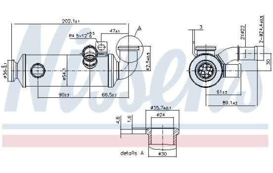 Cooler, exhaust return