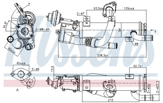 Cooler, exhaust return