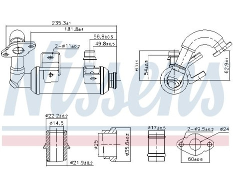 Cooler, exhaust return
