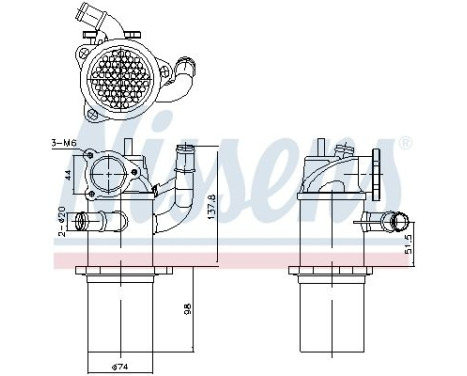 Cooler, exhaust return
