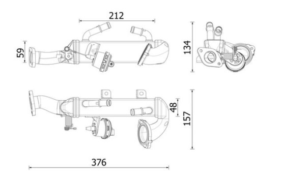 Cooler, exhaust return