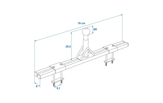 Adaptador de barra de tiro para portabicicletas (modelo bajo), Imagen 5