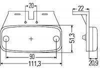 Zijmarkl.LED 24V,m/soporte/cable 4,5m