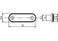 Zijmarkl.LED naranja, 8-28 V, cable m/0,5 m