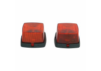Lámpara lateral rectangular roja 63x67mm 2 piezas