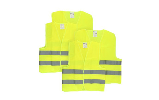 Conjunto combinado de chalecos de seguridad Carpoint (2 pequeños y 2 extra grandes)