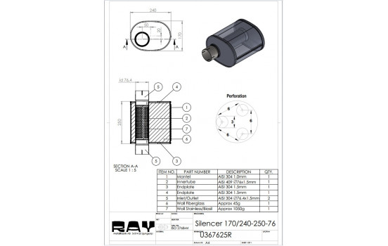 Silencer Oval Stainless Steel, Image 2