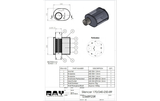 Silencer Oval Stainless Steel, Image 2
