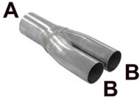 Y Pipe 2.5 inch - 2 inch stainless steel
