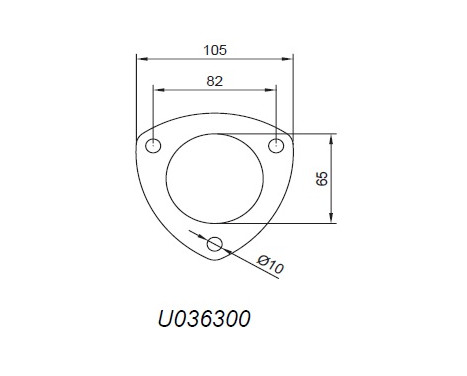 3-hole flange Incl. Gasket, Image 2