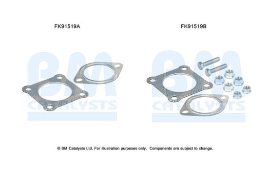 Mounting kit, catalytic converter