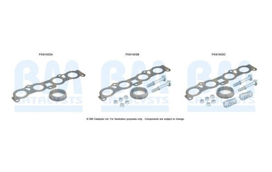 Mounting kit, catalytic converter