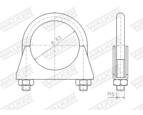 Walker exhaust clamp 83MM, Image 5