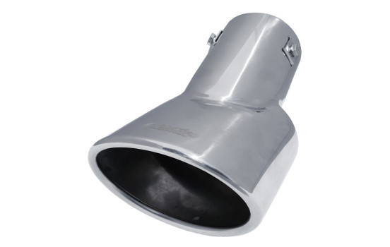 Angled Exhaust Trim Oval Stainless - 116x86xL180mm - Inlet Dia. 46-74mm Simoni Racing