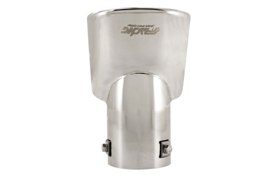 Angled Exhaust Trim Oval Stainless - 116x86xL180mm - Inlet Dia. 46-74mm Simoni Racing, Image 4