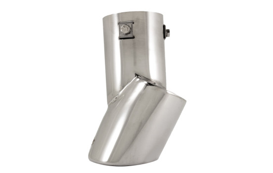 Angled Exhaust Trim Oval Stainless - 116x86xL180mm - Inlet Dia. 46-74mm Simoni Racing, Image 7