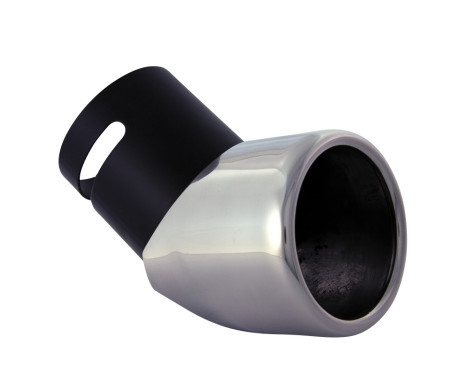 Angled Tail Pipe Round 90mm - adjustable - Inlet Dia. 50-70mm - Stainless, Image 2