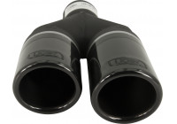 Black Exhaust Tip Left Dual/Twin Round Ø70mm - 7 / 8 inches / Inlet Dia. 50mm - Stainless Ulter Sport
