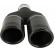 Black Exhaust Tip Left Dual/Twin Round Ø70mm - 7 / 8 inches / Inlet Dia. 50mm - Stainless Ulter Sport