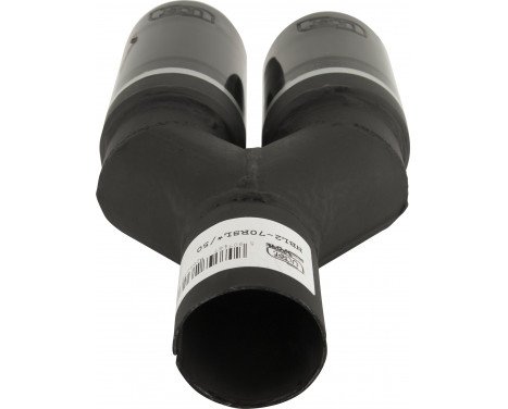 Black Exhaust Tip Left Dual/Twin Round Ø70mm - 7 / 8 inches / Inlet Dia. 50mm - Stainless Ulter Sport, Image 4