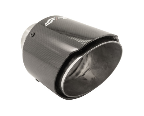 Black Exhaust Trim Round Polished Carbon + Stainless Ø89mm - 6 inches / Inlet Dia. 63mm Simoni Racing, Image 3