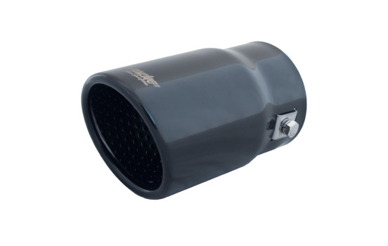 Black Tail Pipe Oval / Skewed - 76x80xL128mm - Inlet Dia. 68mm Simoni Racing